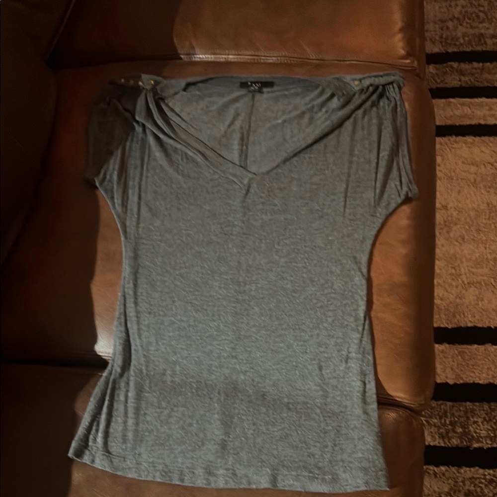 Forever 21 Gray Relaxed Asymmetrical Blouse